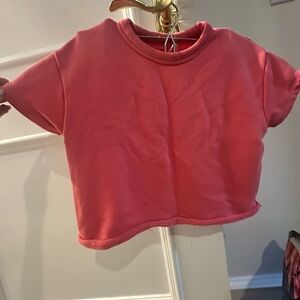 Chaser Girls Kids Pink Cropped Sweat T-shirt size 7 NEVER WORN